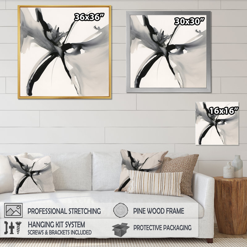 Abstrait neutre - impression, H 40 po x l 30 po x P 1,5 po, Toile tendue
