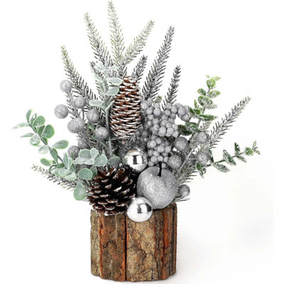 Christmas Tree Tabletop Artificial Mini Christmas Tree Decorations With Holiday Ornaments  Pine Cone Greenery For Home Indoor Fireplace Mantel Xmas Decor
