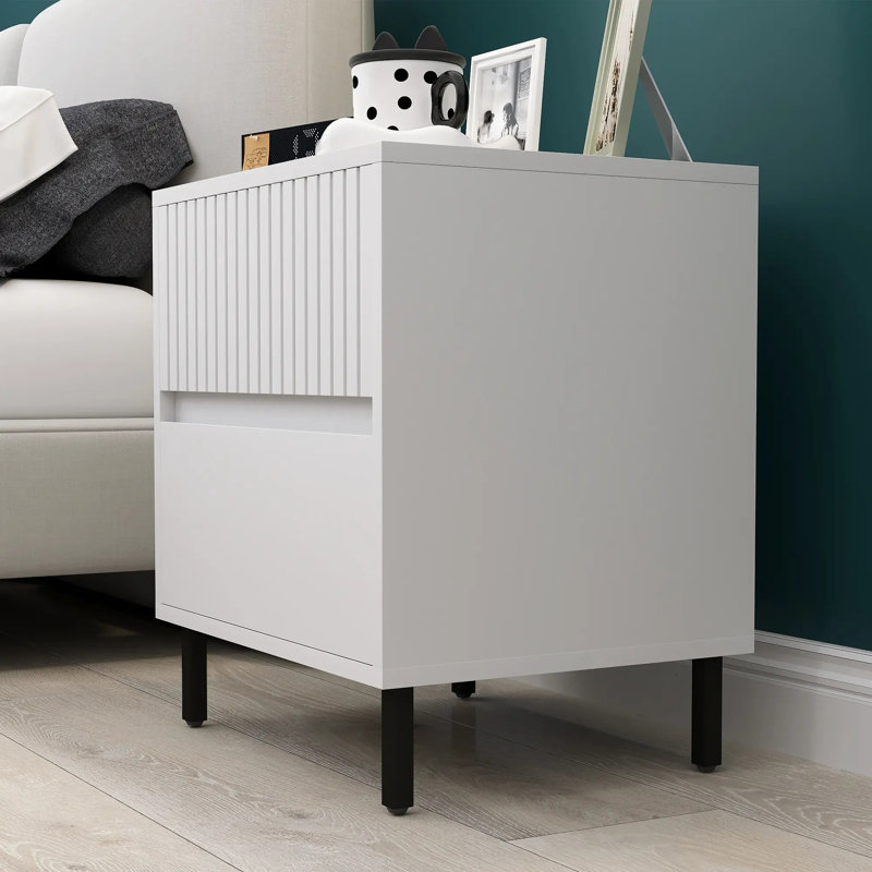 45cm W Manufactured Wood Bedside Table