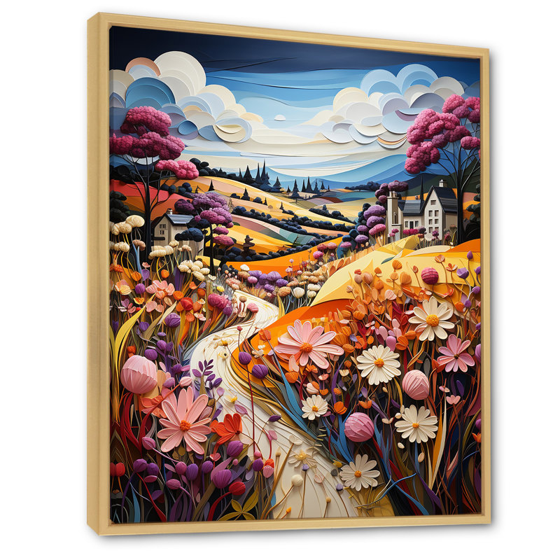 «Whimsical Magical Fields II», reproduction sur toile, Cadre naturel flottant, H 32 po x l 16 po x P 1 po