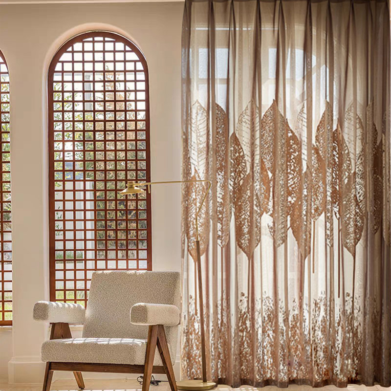 Rideau semi-transparent, dessus à œillets, 1 panneau, L 78,7 po x L 106,3 po