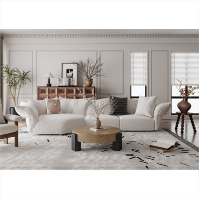 Table basse ronde avec rangement rabattable et placage de parquet, bois naturel et noir mat