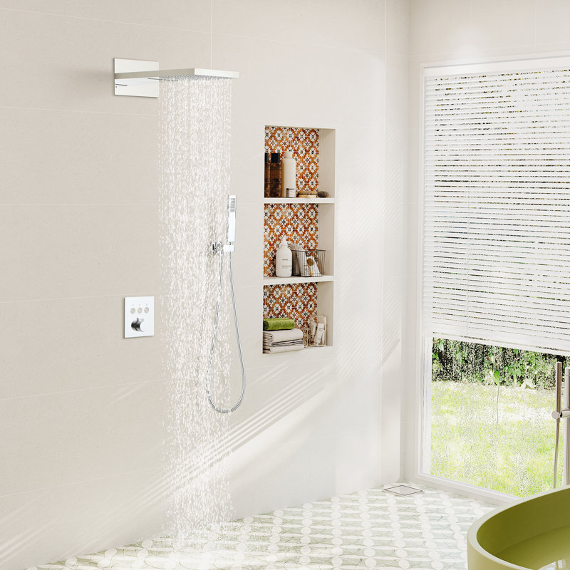 Système de douche complet avec valve brute, Chrome