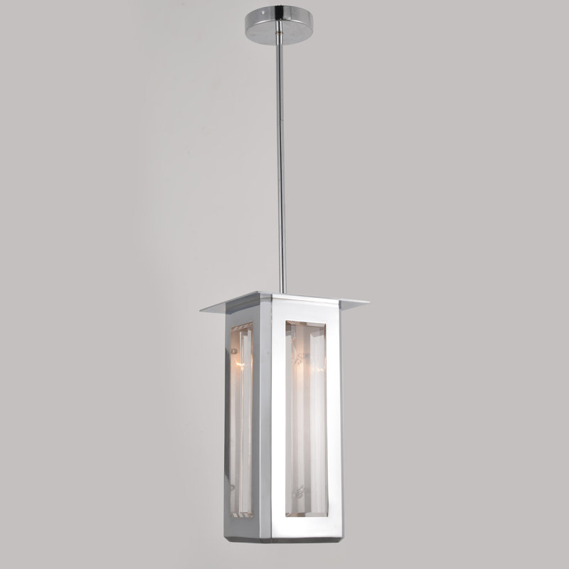 Luminaire rectangulaire simple 1 lumières Sidibe, Chrome