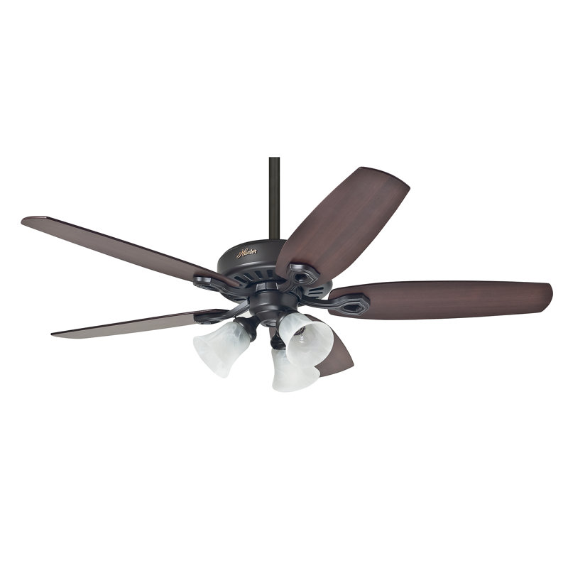 132cm Ceiling Fan with Light Kit, Brazilian Cherry/Yellow Walnut, New Bronze