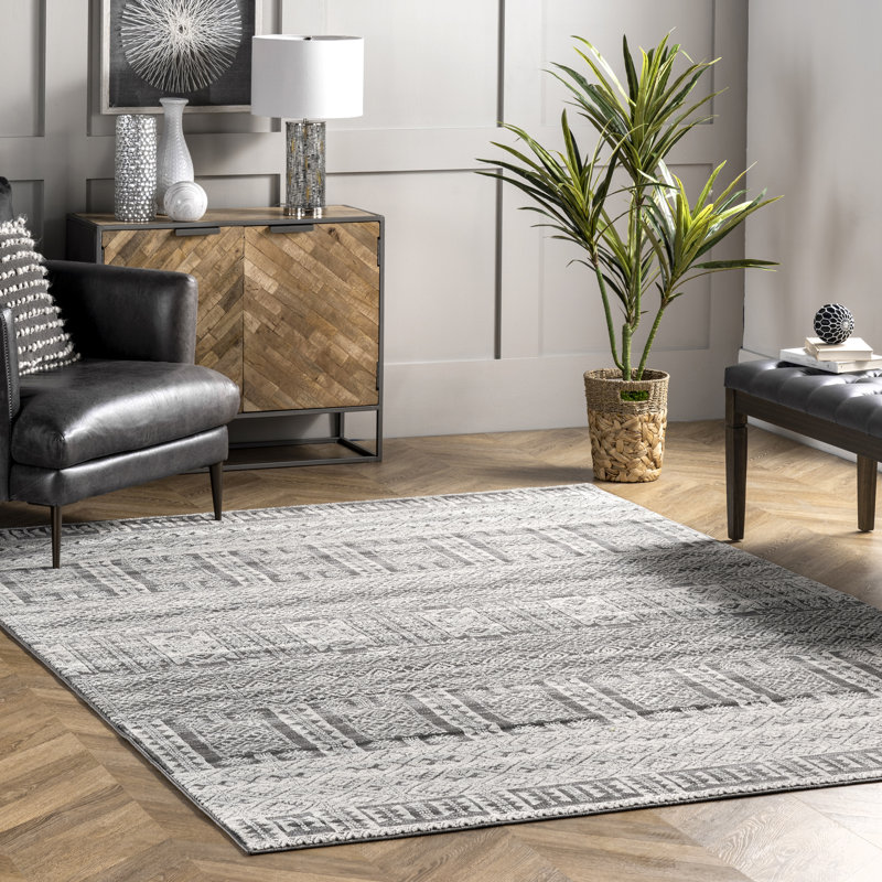 Geometric Indoor Rug, Rectangle 4' x 6'