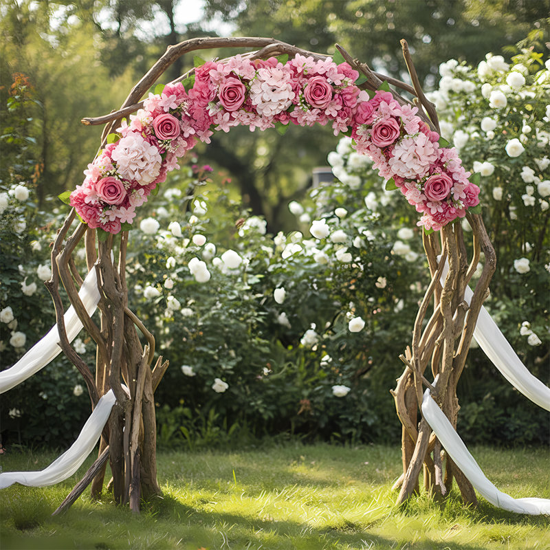 Arches de mariage, décorations florales de centre de table de fleurs artificielles de 19,7 pouces pour décor de fête de mariage