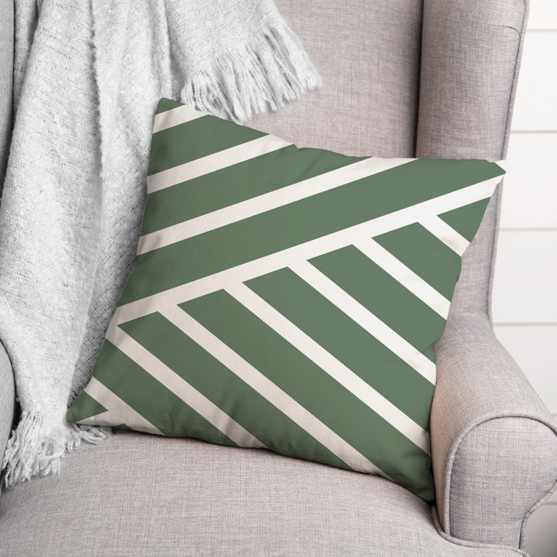 Housse et insert de coussin d'extérieur carré à rayures diagonales 5, Rose, 20 po x 20 po