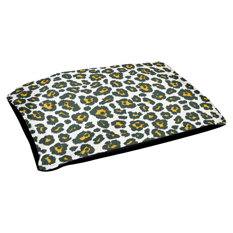 Coussin pour chien d’extérieur Buffalo football, Très grand (l 40 po x P 50 po x H 6 po), Blanc / or / vert foncé