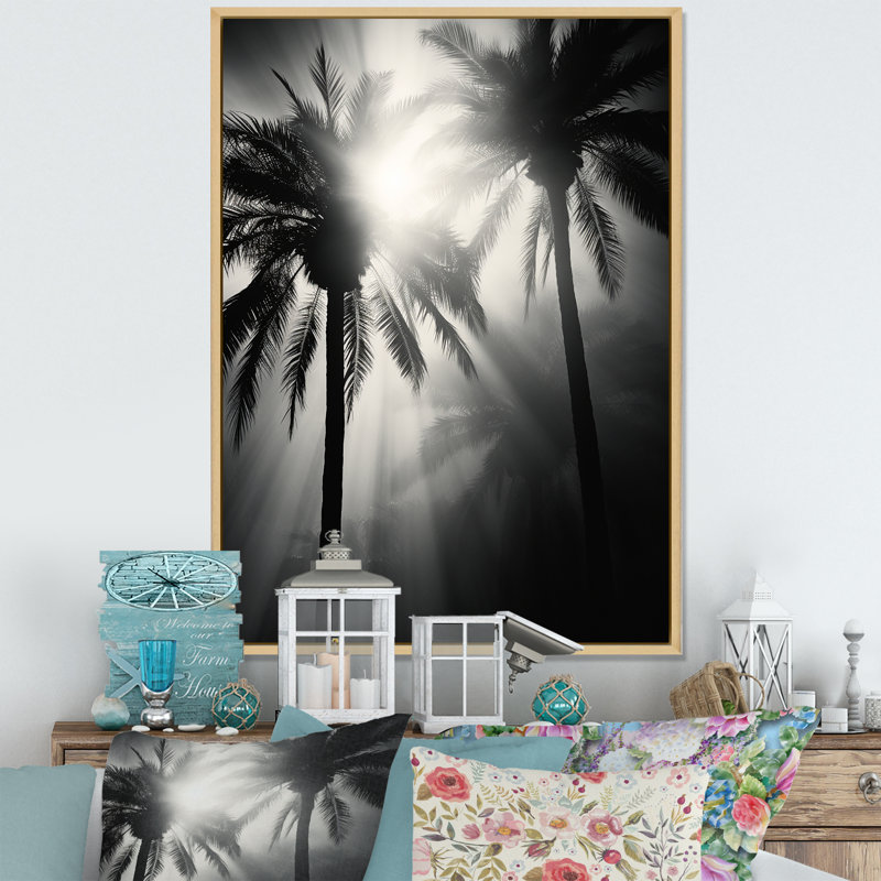 Swaying Palms Serenade Archway sur toile, Cadre naturel flottant, H 44 po x l 34 po x P 1,5 po
