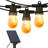 Ambience Pro 27 ft. Outdoor Solar-Powered LED String Lights with 12 Warm White S14 Flame-Effect Bulbs, Weatherproof, Commercial-Grade Cord