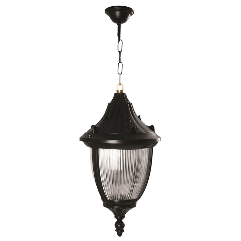 Lanterne suspendue d'extérieur noire à 1 ampoule