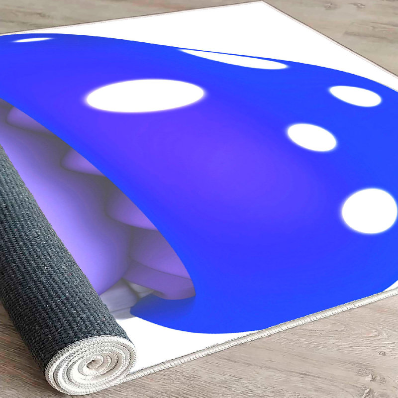 Premium Cotton Area Rug, 2.6 x 9.8 Feet | 100% Cotton, 1200 GSM, Pile Height: 0.4 in, Non-Slip PVC Underside, Antibacterial, Machine Washable, Elegant White & Purple Design | Perfect for Living Room & Bedroom Décor