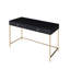Bureau rectangulaire noir élégant avec finition lustrée et 2 tiroirs tendance
