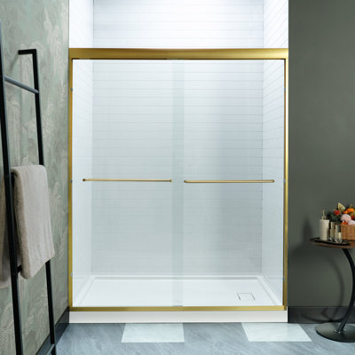 WOODBRIDGE Double Sliding Shower Door 44-48" Width x 72"Height with 5/16"(8mm) Clear Tempered Glass