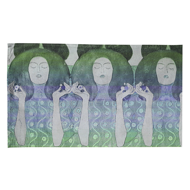 Serviette de thé ange mariés Magaw, Polyester sergé, Vert / Bleu