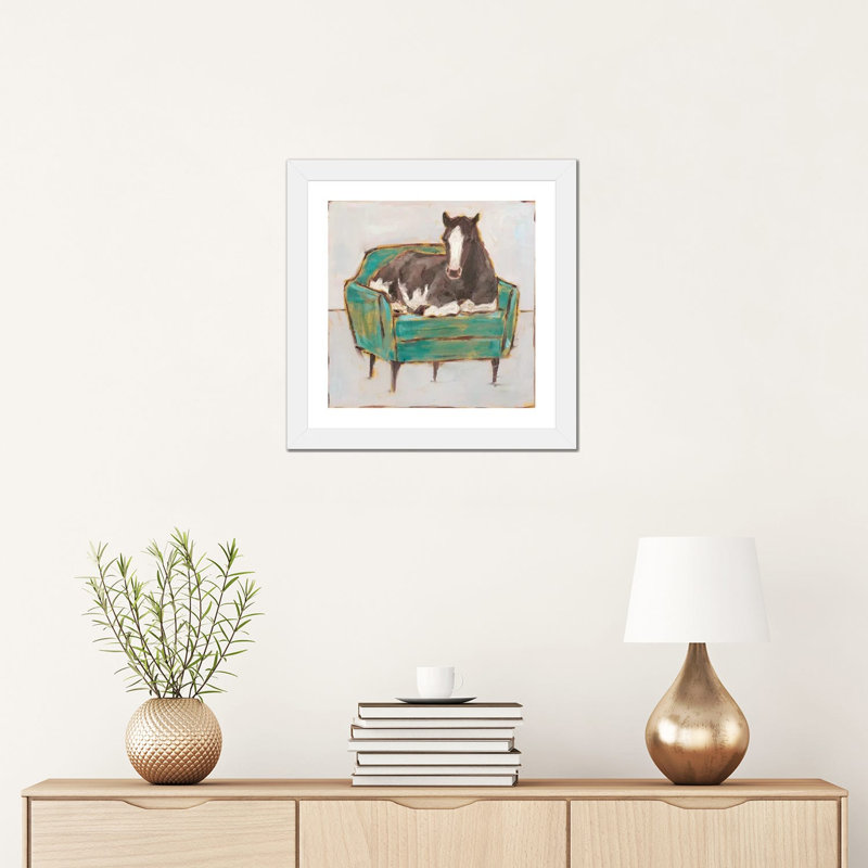 «Creature Comforts I» par Ethan Harper - reproduction d'art, H 16 po x l 16 po x p 1 po, Blanc, Papier encadré blanc