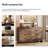 Rustic Brown 6 Drawers Double Dresser-595029733