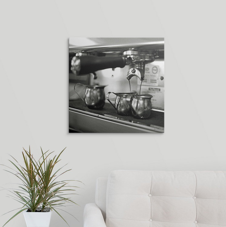 Coffeehouse " Coffeehouse II " by Laura Marshall, 35" H x 35" W x 1.5" D, Canvas