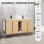 Meuble-lavabo double 60 po avec plateau en résine-832626259