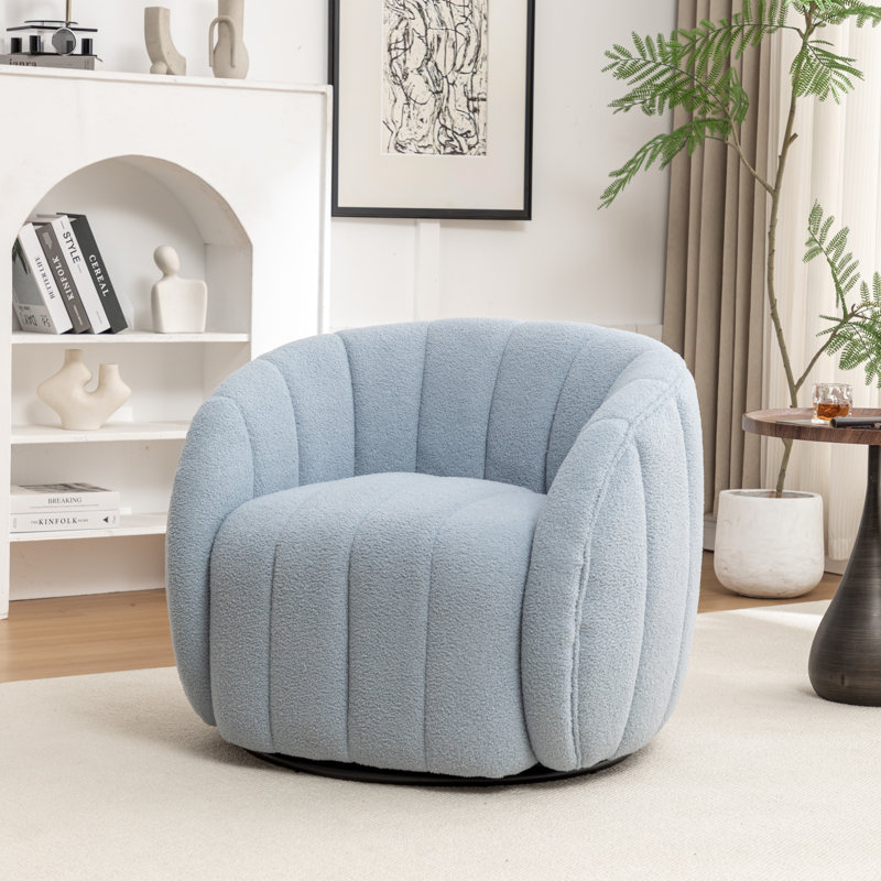 Fauteuil demi-tonneau pivotant, Mélange de polyester bleu