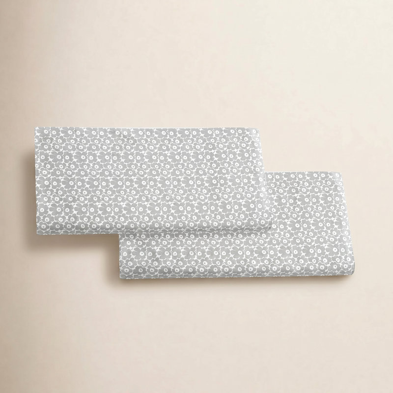 Unikko Marimekko Cotton Percale Printed Pillowcase Sets, Standard
