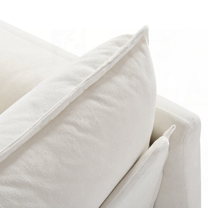 Fauteuil surdimensionné confortable avec coussin décoratif pour différentes pièces, Beige