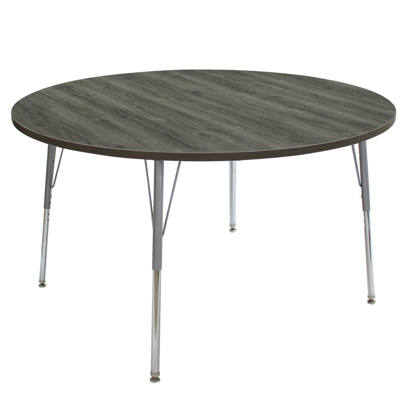Table d'activité avec pieds réglables La Madera, Bois gris / argent, H 31,5 po x L 48 po x l 48 po