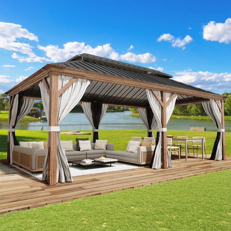 Pavillon de jardin à toit rigide l 20 pi x P 12 pi