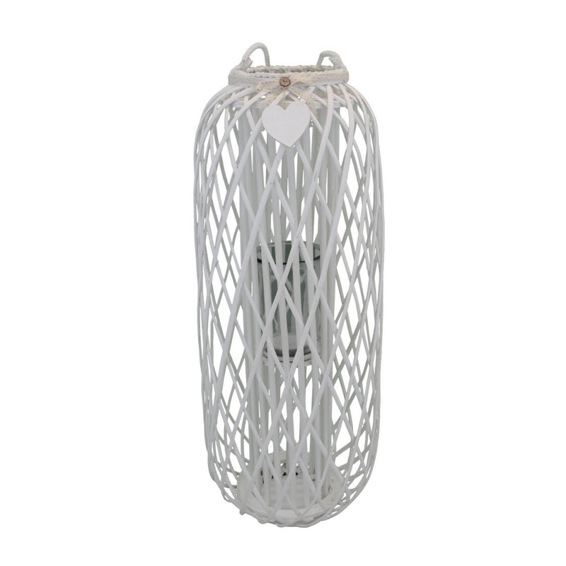 Glass Tabletop Lantern, White