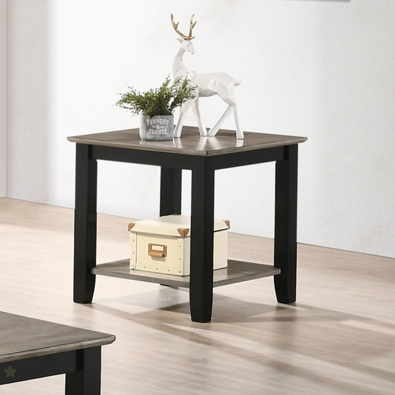 Table de bout simple en bois d'hévéa