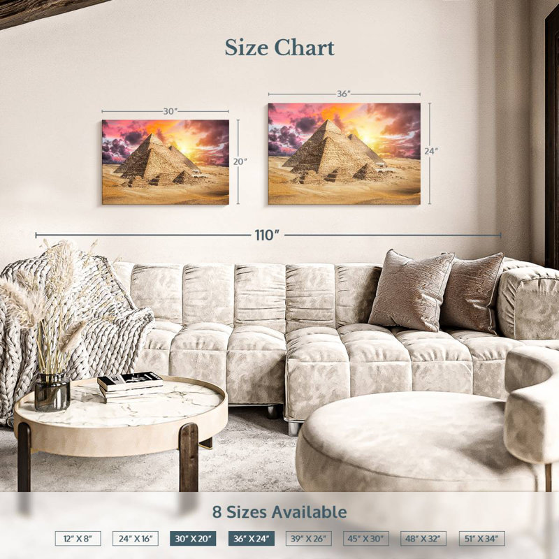 Adella Giza Pyramids Sunset Sky, 20" H x 30" W