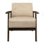 Chaise moderne brun, base en bois massif, siège rembourré en mousse de style Mid-Century, bois, 19,25 po Paquet H