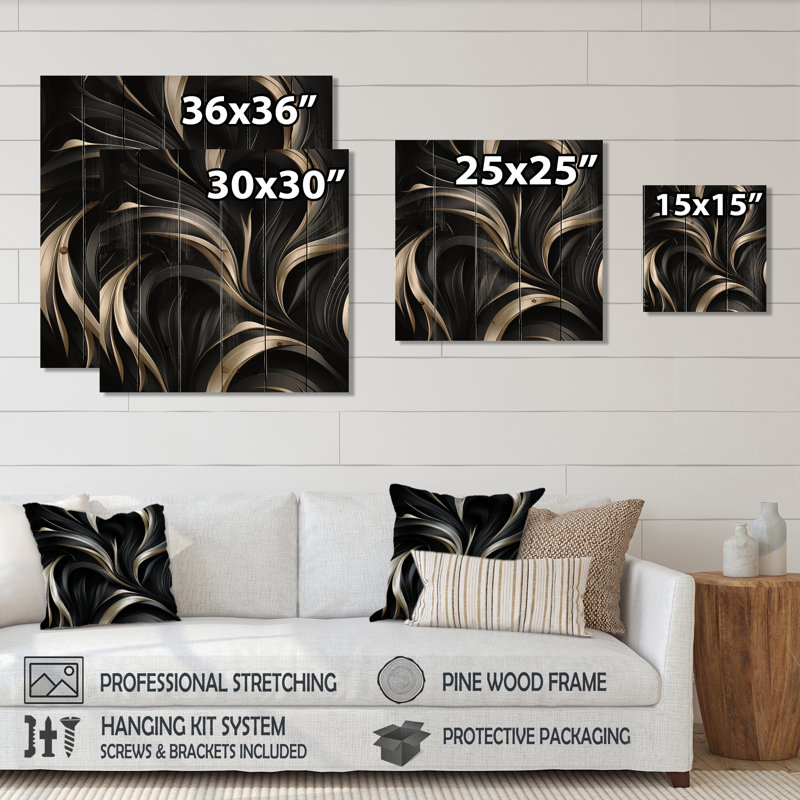 Aurore - Décoration murale abstraite en bois, H 15 po x l 15 po