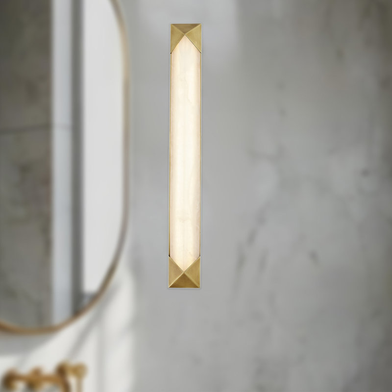 Caesar 1 - Light LED Bath Sconce, Vintage Brass/Alabaster