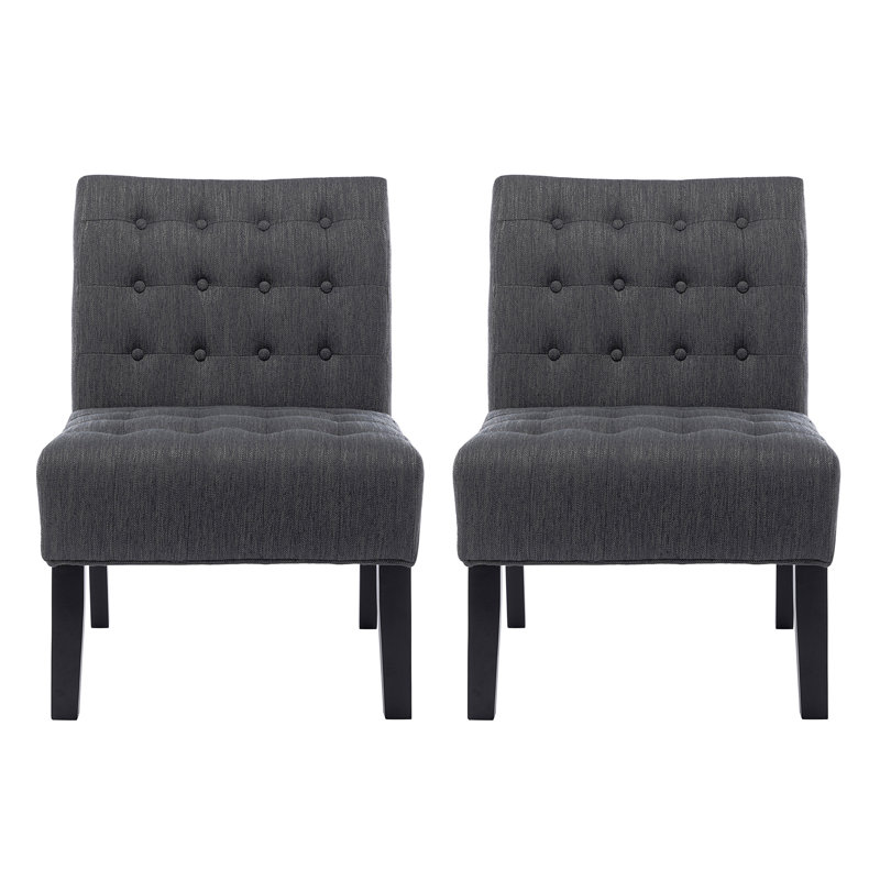 Accent Chair Set Of 2(Not Including Table), Charcoal