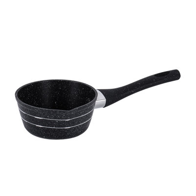 Royalford Milk Pan, Small Multipurpose Saucepan - Non-Stick Granite Coating Soup Pot Milk Pan, Easy to Clean, Induction Sauce Pot with Pour Spout, Black