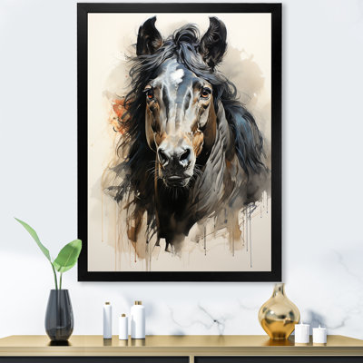 Décoration murale minimaliste cheval noir II