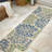 Hagy Modern Floral Textured Weave Navy/Green Indoor/Outdoor Rug-784322944