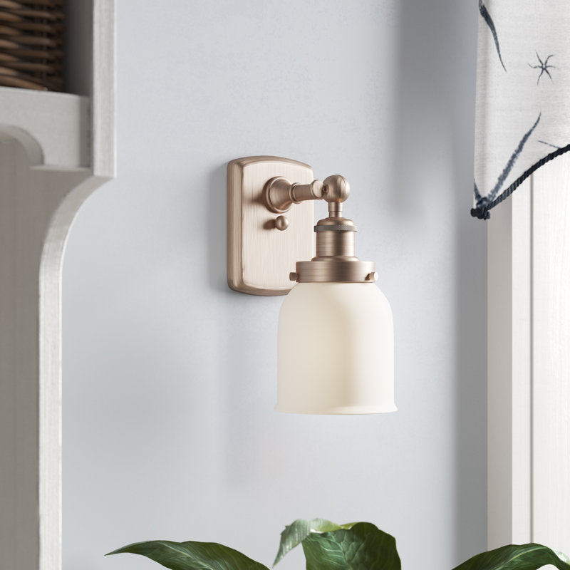 Applique murale à bras 1 lumière nickens, Cuivre antique, DEL, Blanc mat