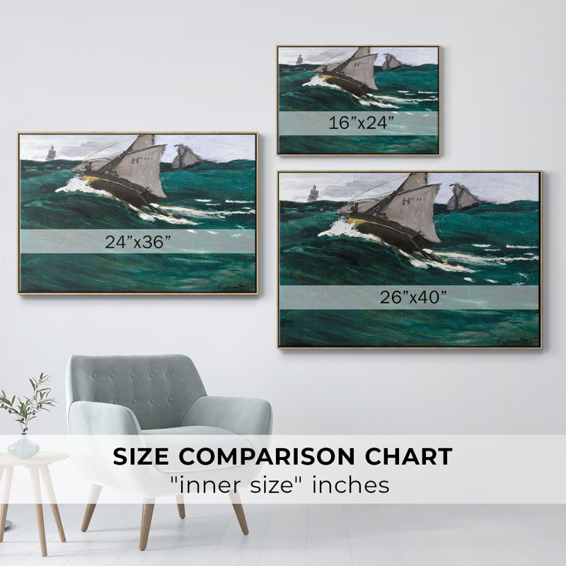 Rétro nautique - Lxxxi, Toile encadrée flottée blanche, 27" H x 41" W