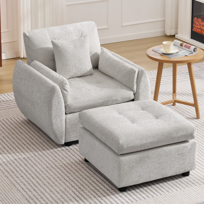 Ensemble de fauteuil d'appoint avec repose-pieds
