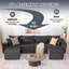 Canapé modulaire 135,4 "à assise profonde, canapé modulaire 6 places sans nuage pour salon, sans assemblage requis-1785013047