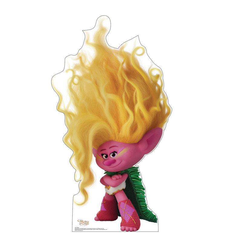 46'' Pink and Yellow Trolls Cardboard Standup