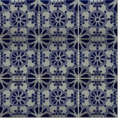 Carrelage mexicain TalaMex 6 pièces x 6 po 6 "x 6" Bouquet Talavera