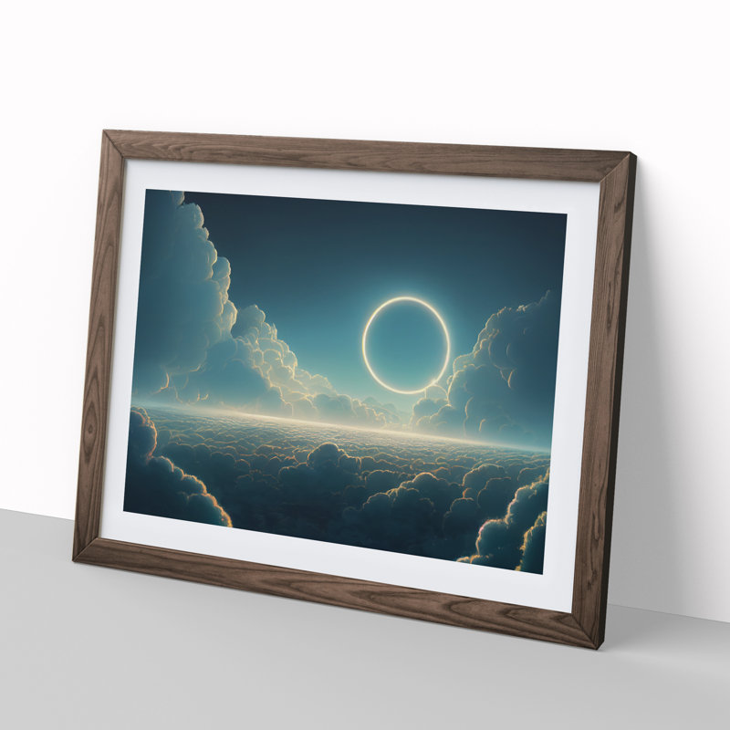Clouds in the Sky - Framed Print, 25cm H x 34cm W x 2cm D, Walnut