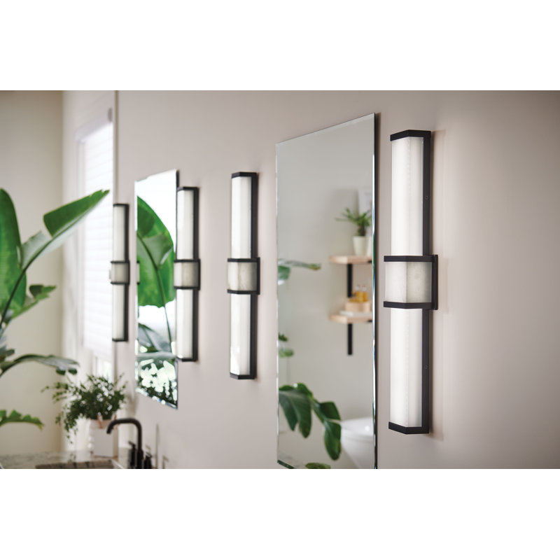 Pietra Luxe Black LED Bath Vanity Light, 24" Integrated