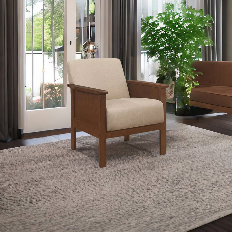 Terreal Upholstered Armchair, Brown Fabric