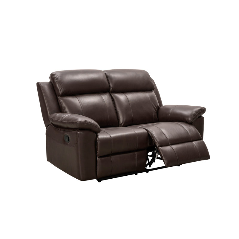 Breasya Leather Reclining Loveseat, Brown Genuine Leather