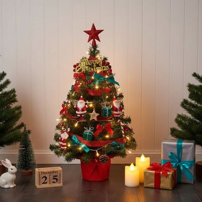 Tabletop Artificial Christmas Tree Decoration with String Light